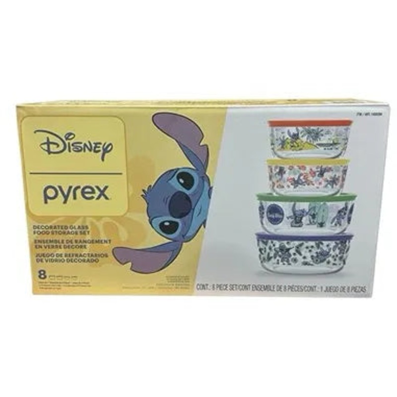 8-piece Decorated Glass Food Storage Set