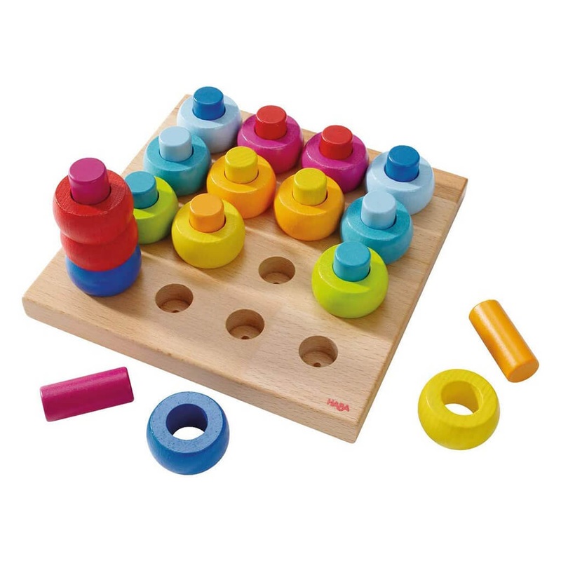 Haba Rainbow Whirls Pegging Game Toy