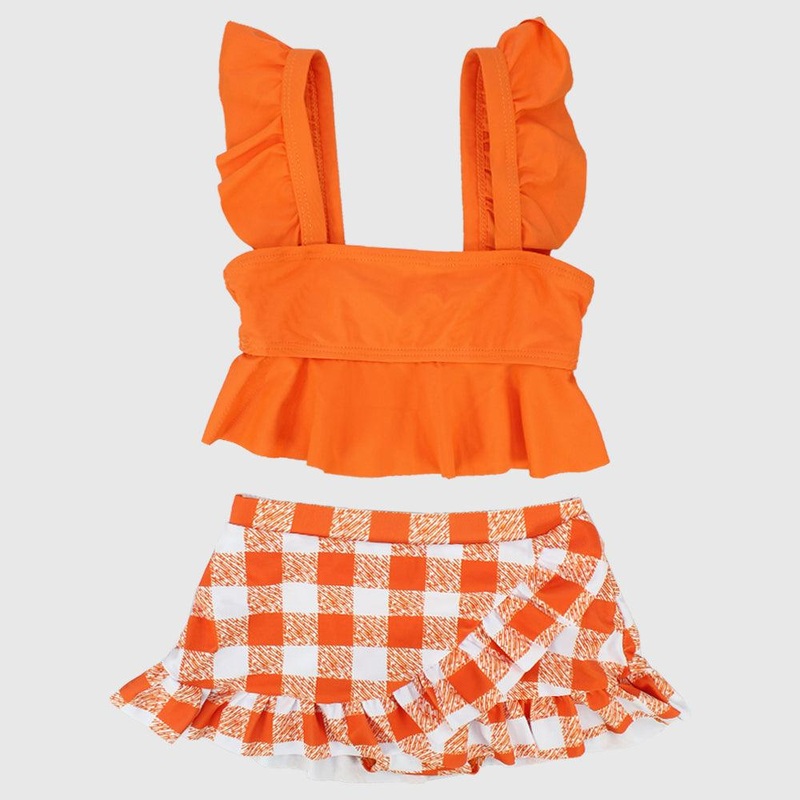 Orange Checkered Bikini