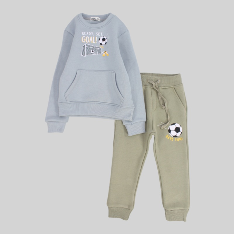 “Ready-Set-Goal” Long-Sleeved Fleeced Pajama