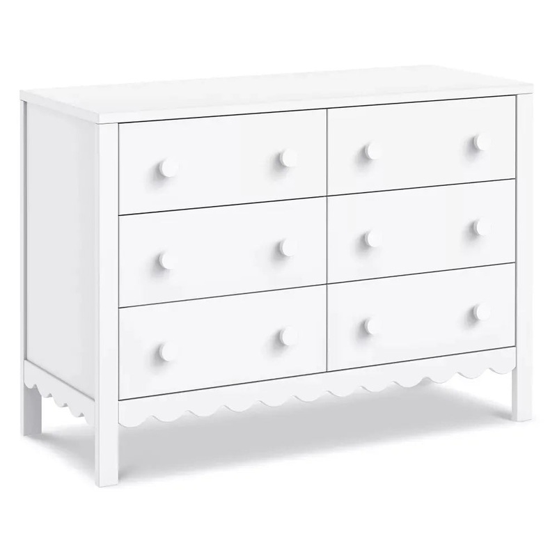 Sammy Scallop 6-Drawer Dresser – White