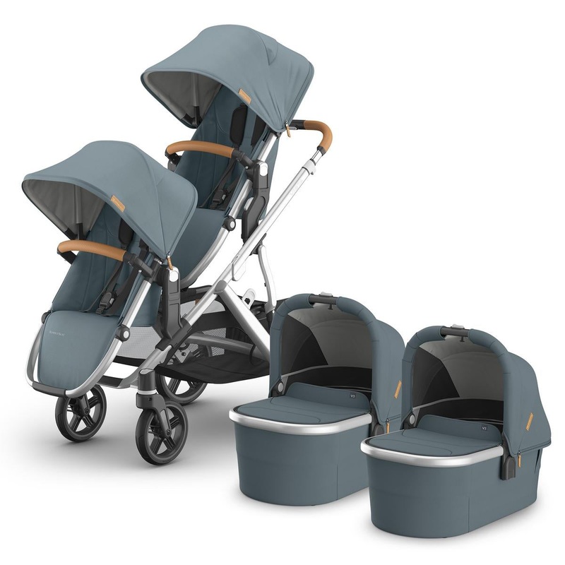UPPAbaby Vista V3 Twin Stroller with RumbleSeat V3 + Bassinet Bundle – Callum