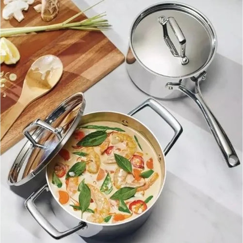 4 Piece Tri-Ply Clad Sauce Pan Set