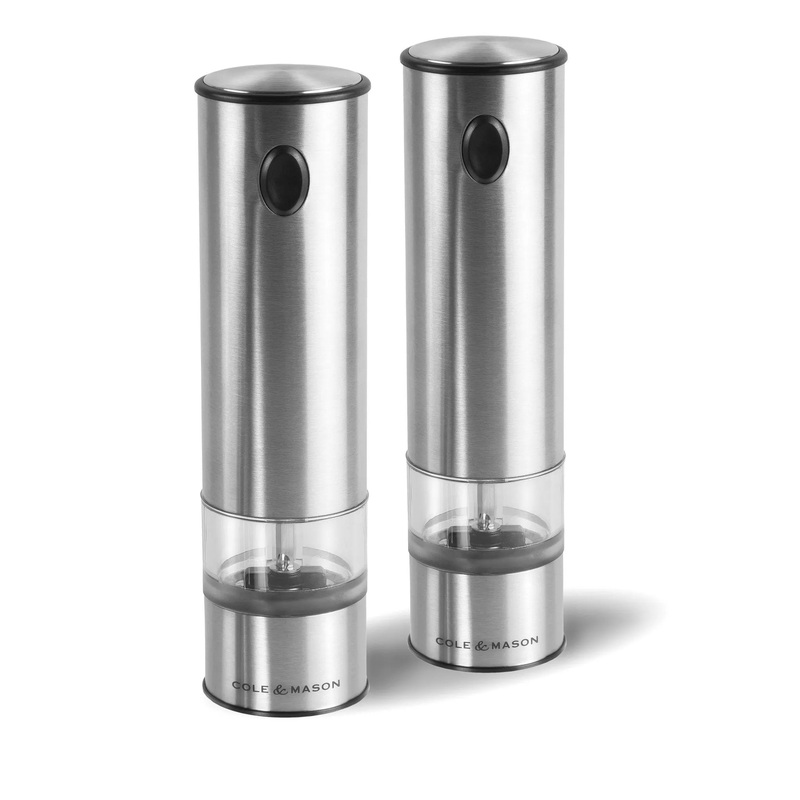 8″ Stainless Steel Electronic Salt and Pepper Mill Gift Set