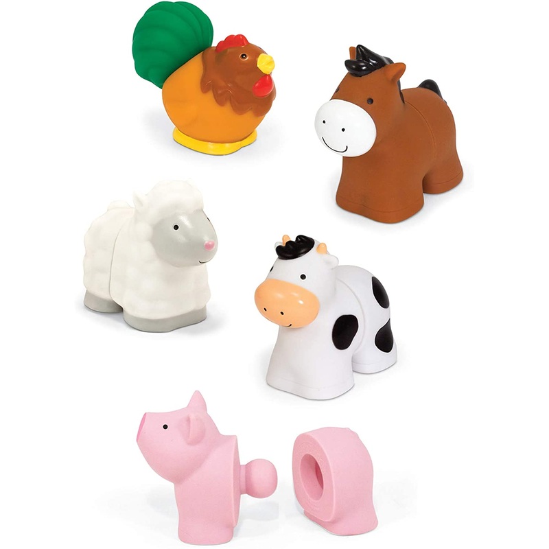 Pop Blocs Farm Animals Educational Baby Toy – 10 Linkable Pieces