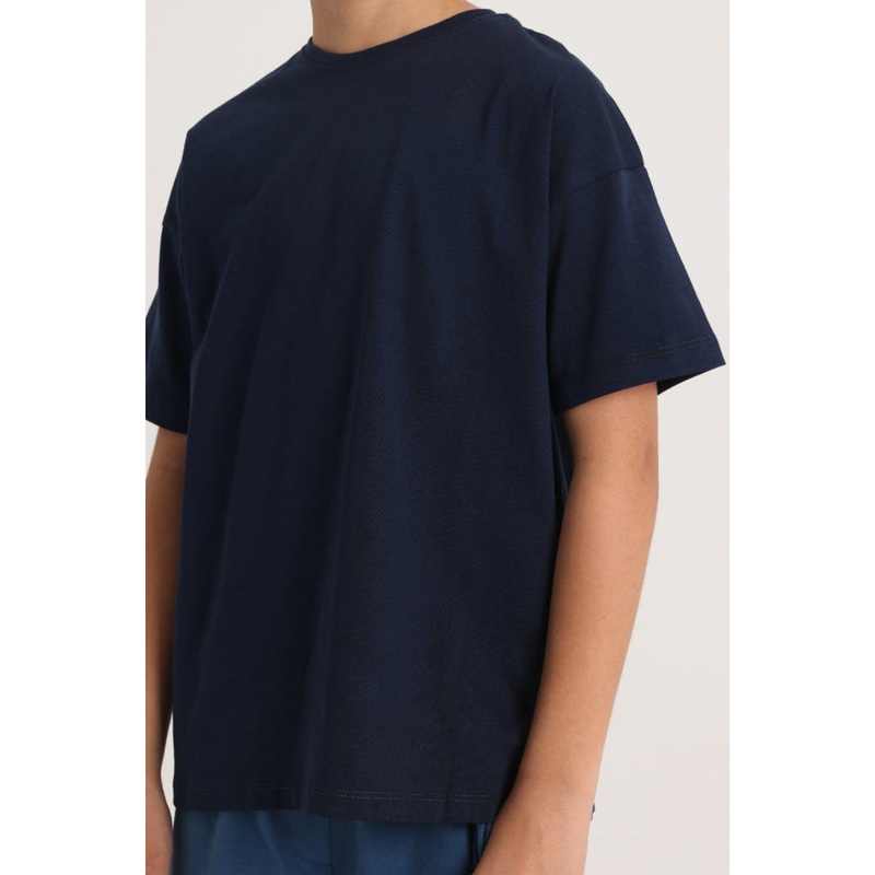 Unisex Kids’ Navy Oversized T-Shirt  Cotton