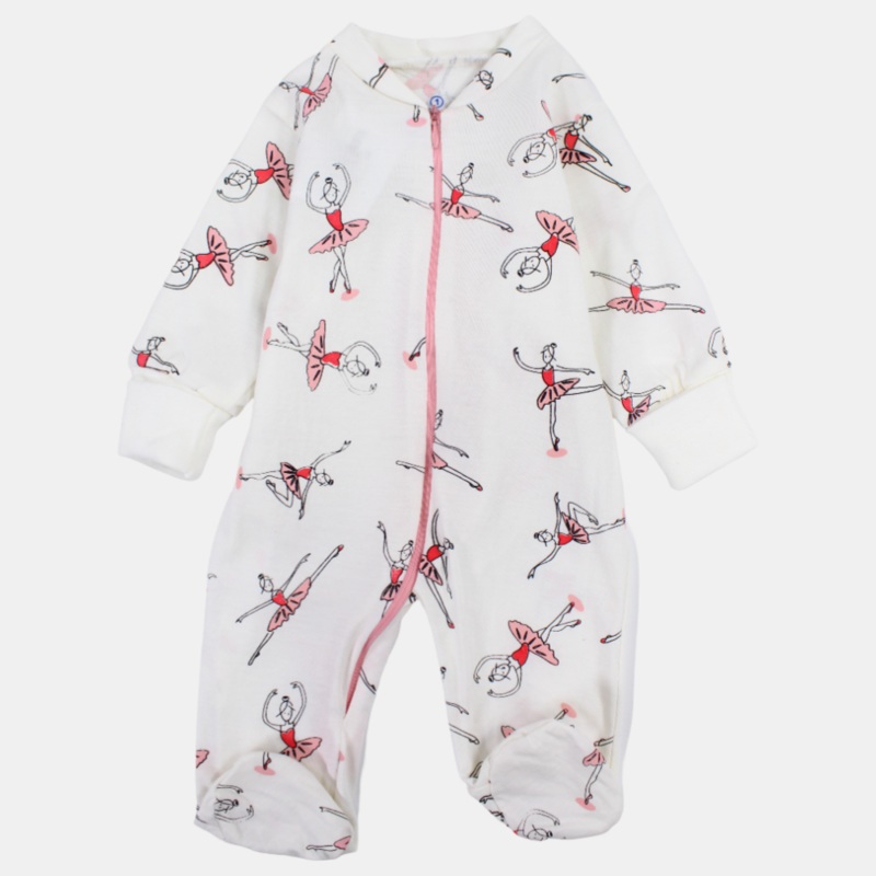 Baby Girls’ Ballet-Themed Summer Long-Sleeved Baby Footie