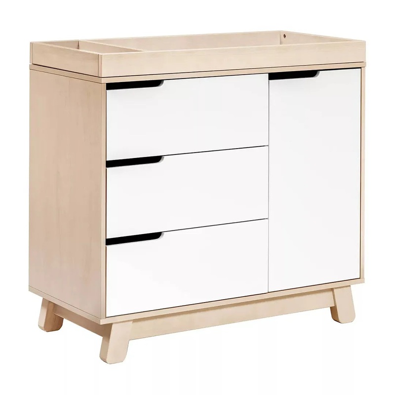 Hudson 3-Drawer Changer Dresser – Washed Natural and White