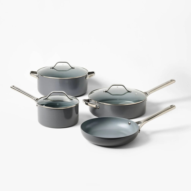 7pc Nonstick Ceramic Coated Aluminum Cookware Set