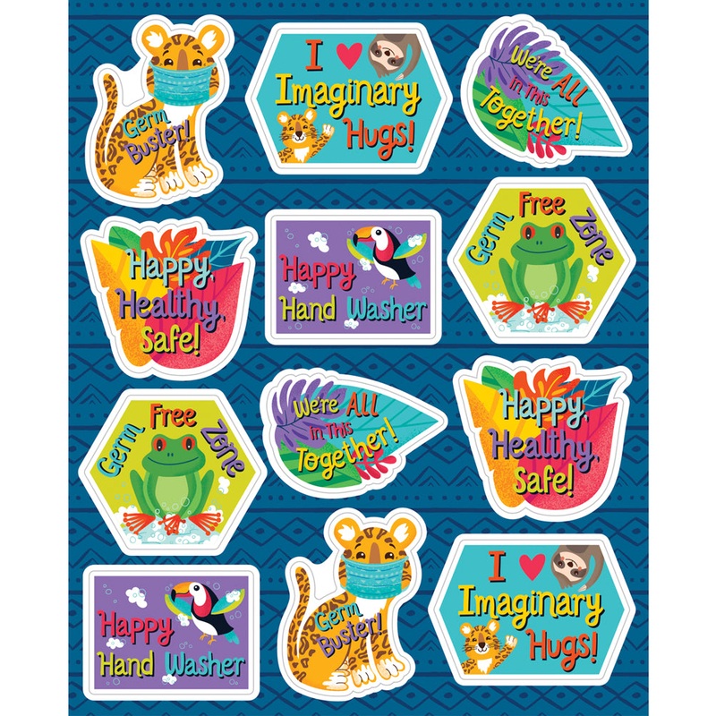 One World Germ Busters Shape Stickers