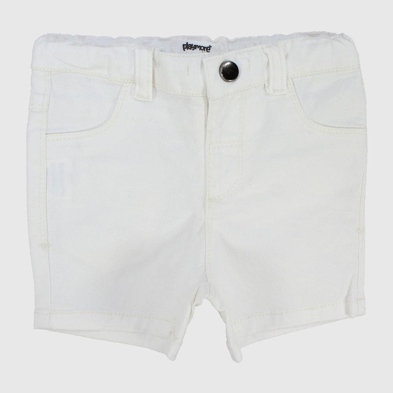 Unisex White Gabardine Shorts
