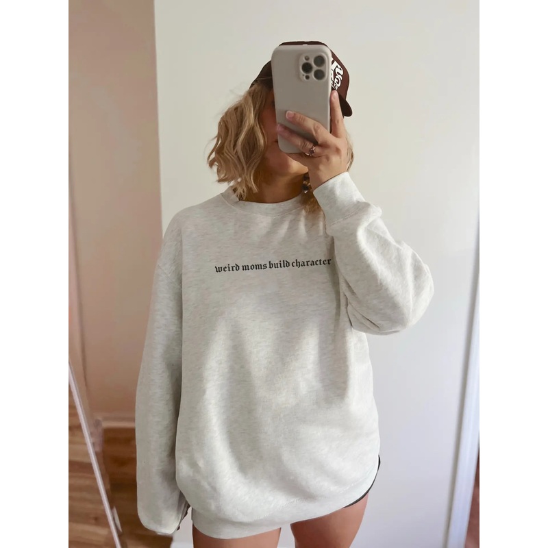Weird Moms Crewneck Pullover – Grey