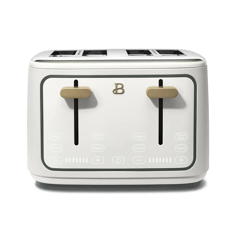 4-Slice Toaster with Touch-Activated Display, White Icing by Drew Barrymore
