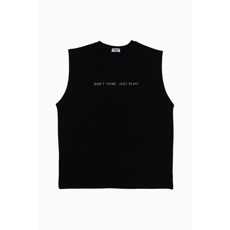 Unisex Cotton T-Shirt  Black with “DONT THINK JUST PLAY” Print