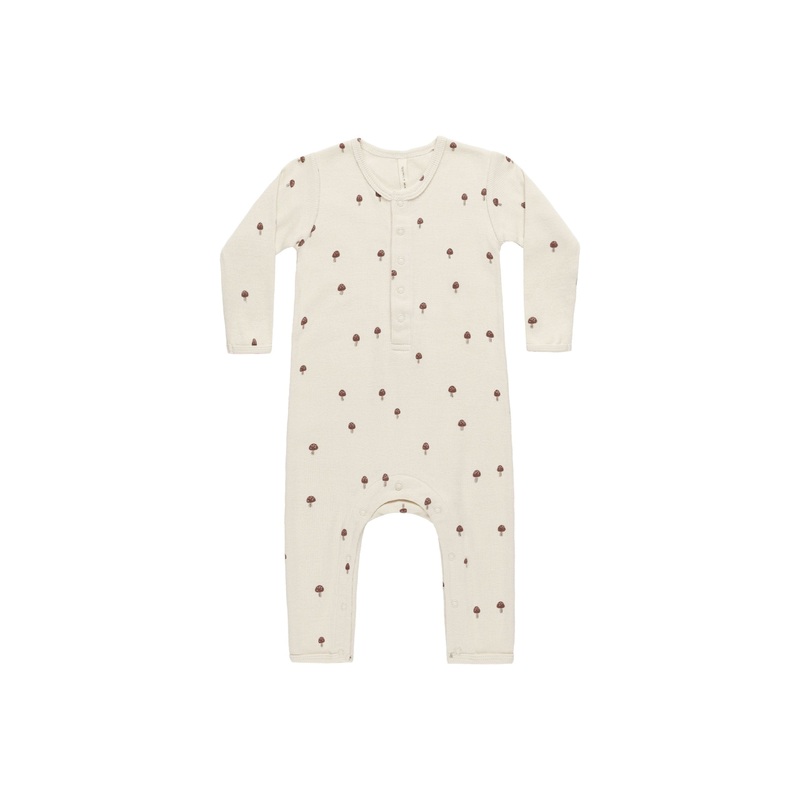 Quincy Mae Ribbed Baby Jumpsuit – Mushrooms