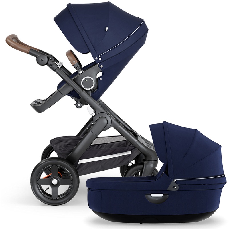 Stokke Trailz All-Terrain Stroller & Carrycot – Black/Deep Blue