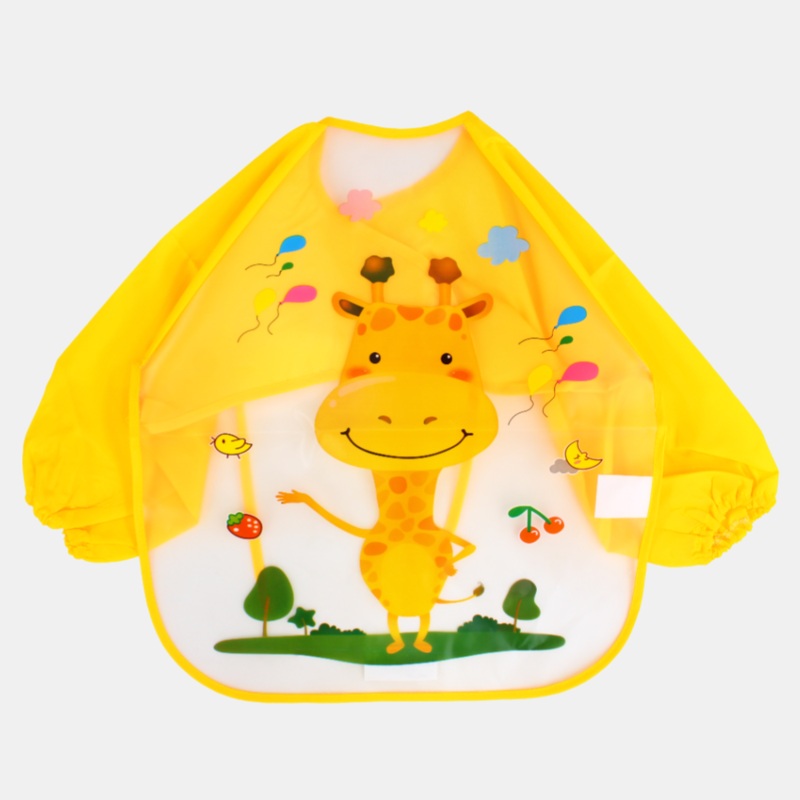 Baby Long-Sleeved Bib  Yellow Giraffe with Design