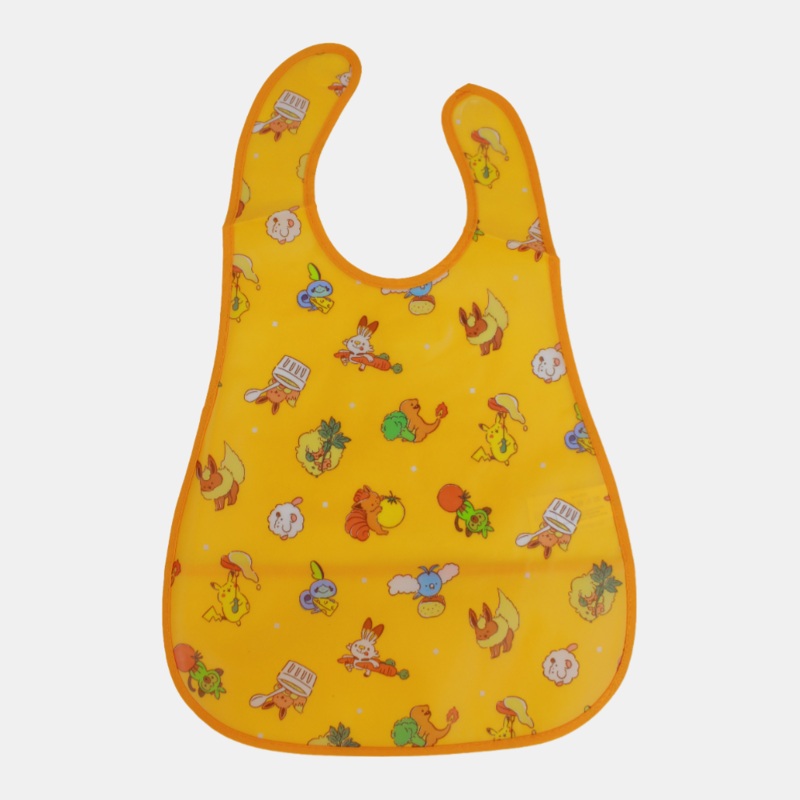 Baby Bib  Orange with Cute Animals Design