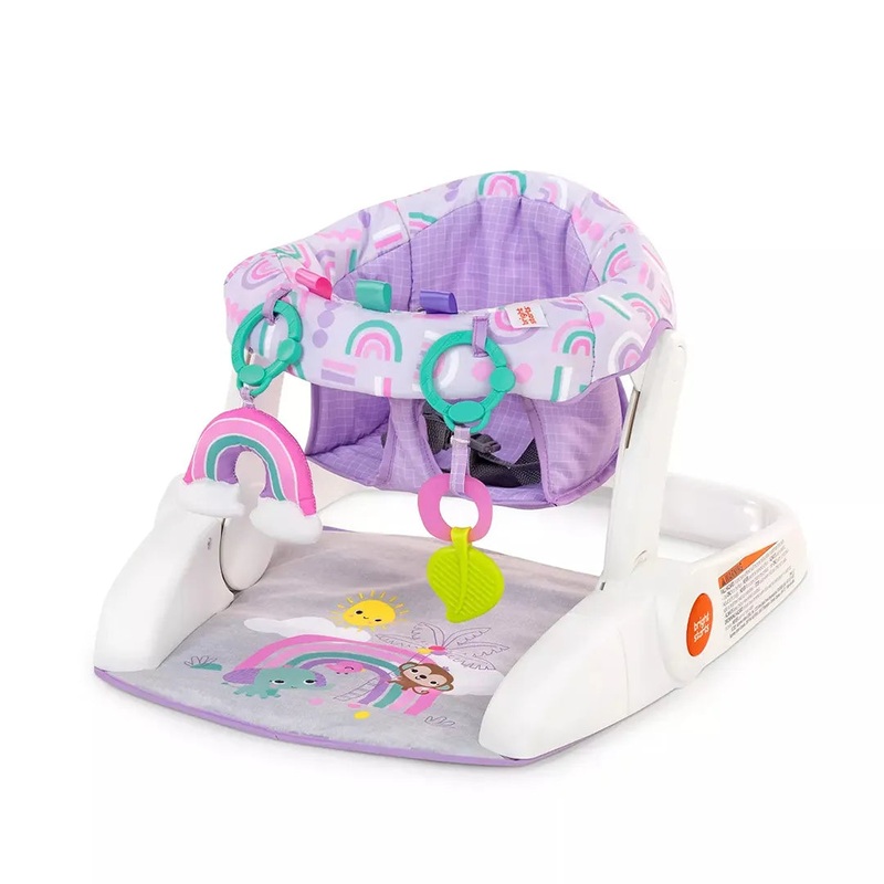 Learn-to-Sit 2-Position Baby Floor Seat with Toys, Unisex, 4-12 Months, Purple Paradise