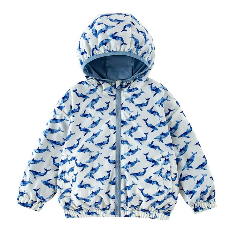 Reversible Windbreaker Blue Whale