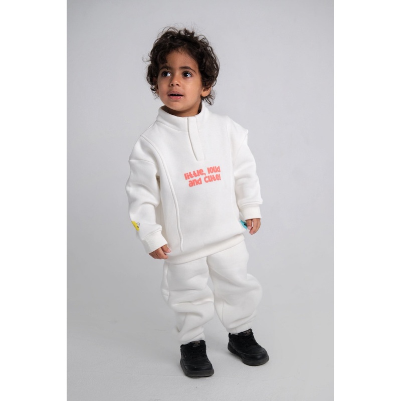 Unisex “Little, Loud, & Cute” Offwhite Long-Sleeved Sweatshirt