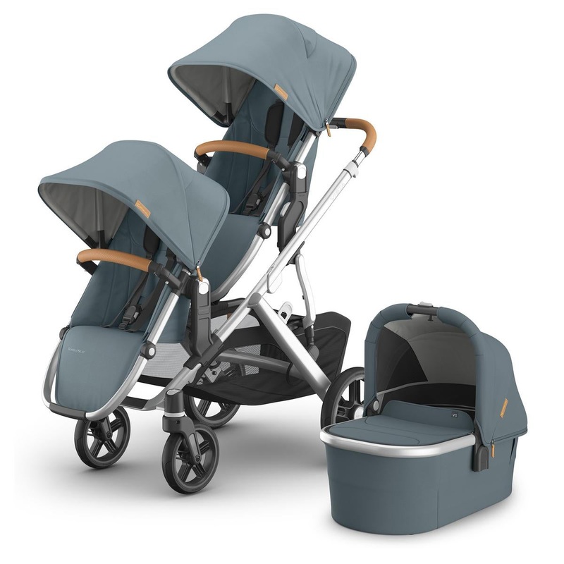 UPPAbaby Vista V3 Double Stroller with RumbleSeat V3 + Bassinet Bundle – Callum