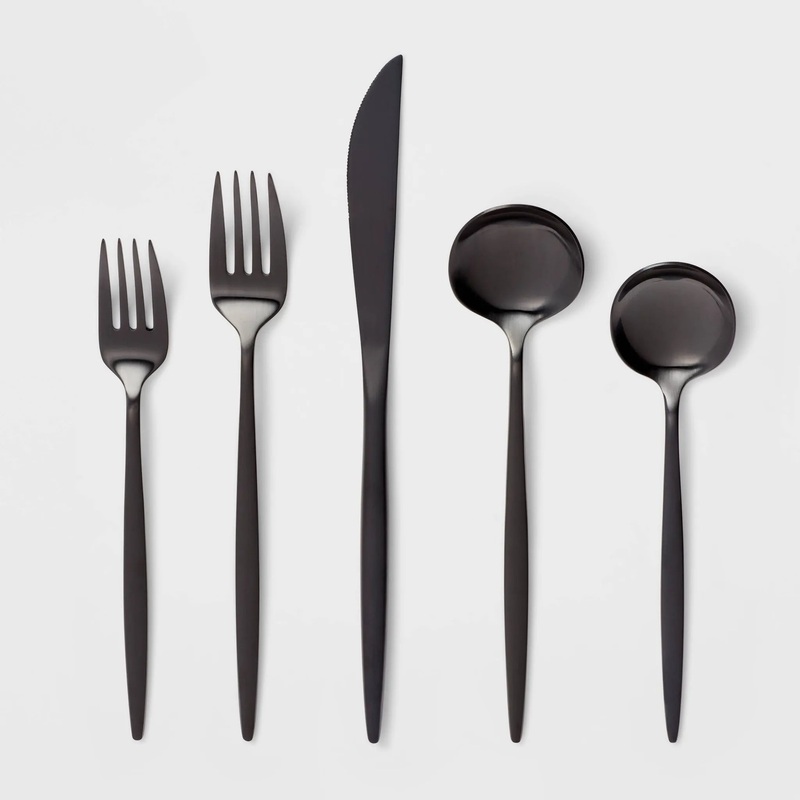 20pc Shapleigh Flatware Set, Service for 4- Matte Black