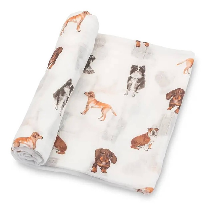 Muslin Swaddle Blanket – Dog Print