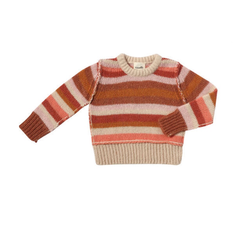 Vignette Donna Sweater – Coral Stripe