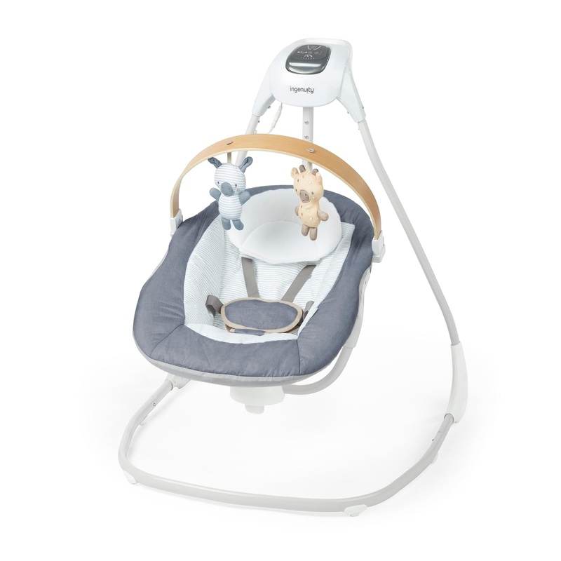 Ingenuity Simple Comfort 2-in-1 Swing Rocker, Chambray