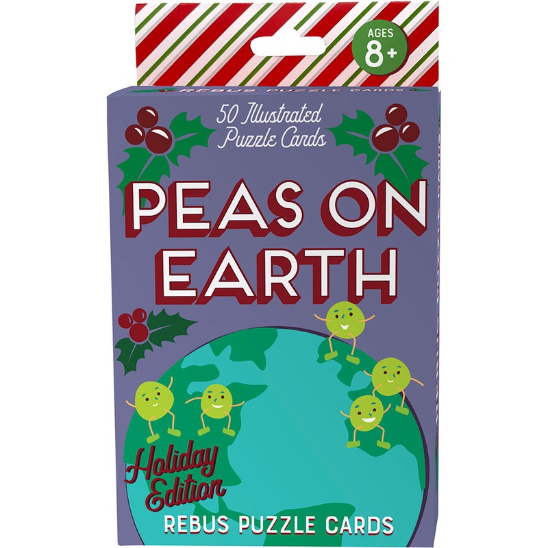 Peas on Earth Holiday Edition Rebus Puzzle Cards