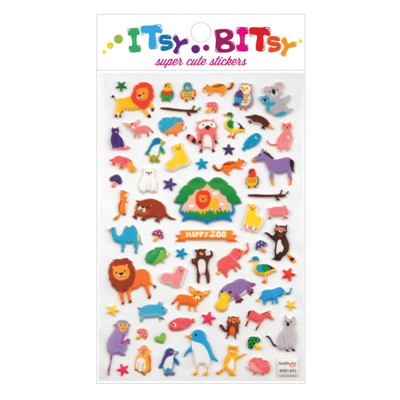 Ooly Itsy Bitsy Super Cute Happy Zoo Stickers