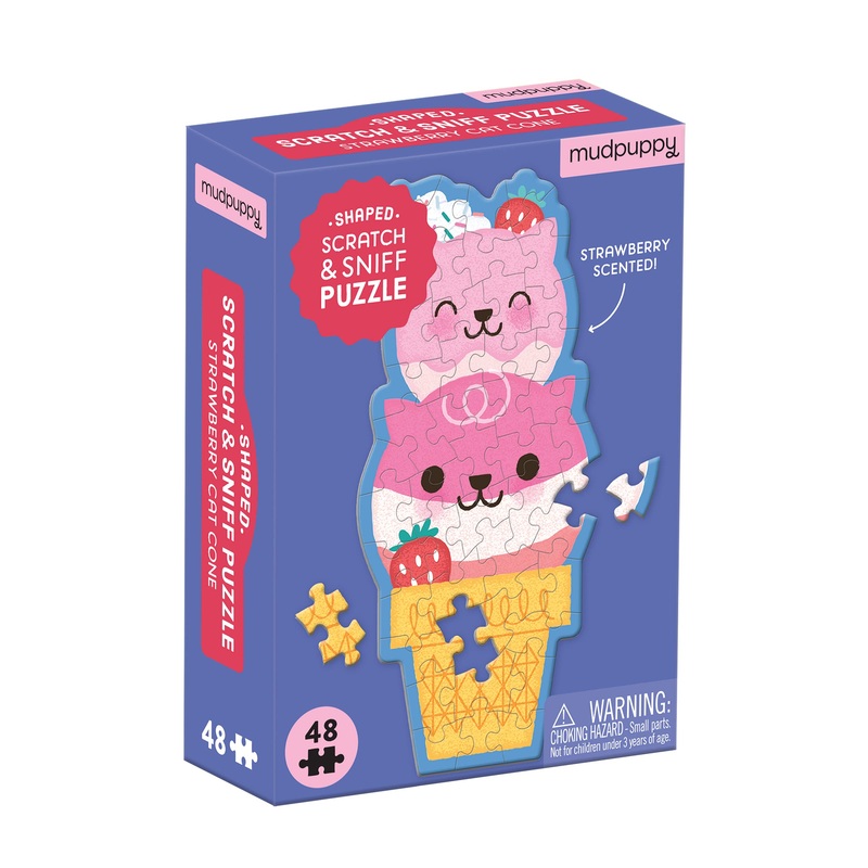 Strawberry Cat Cone Scratch and Sniff Puzzle