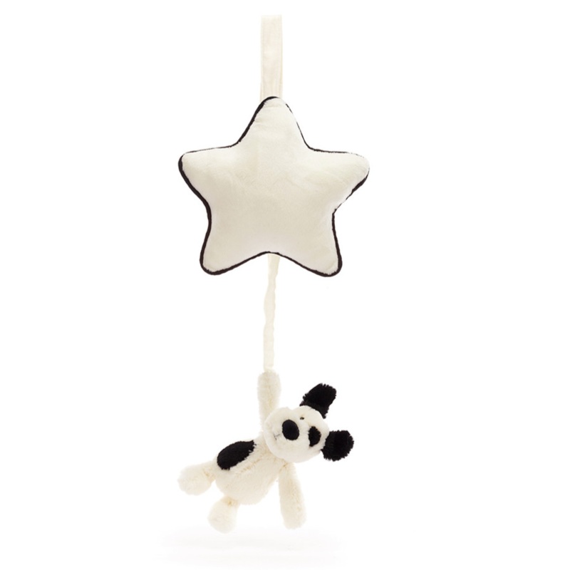 Bashful Black & Cream Puppy Musical Pull