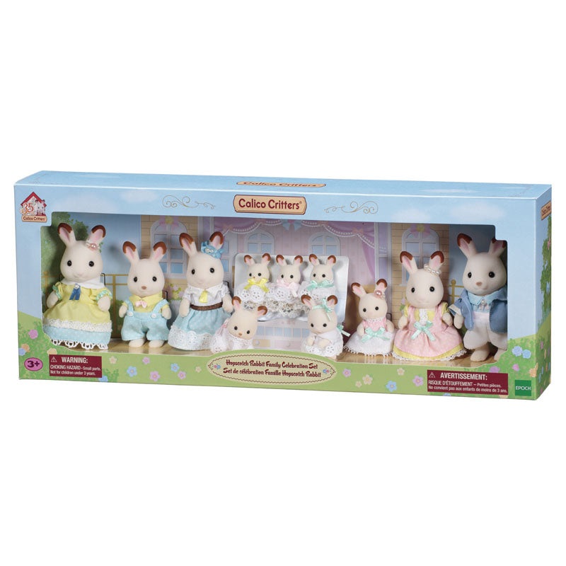 Calico Critters Hopscotch Rabbit Family Celebration Set