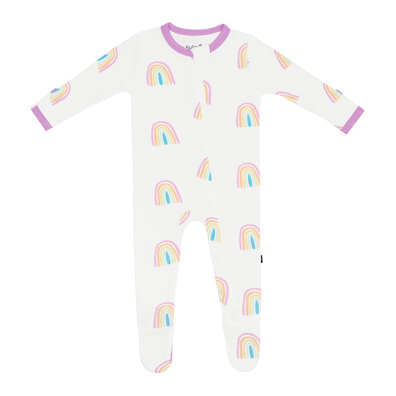 Bamboo Zippered Footie – Poi Rainbow NB