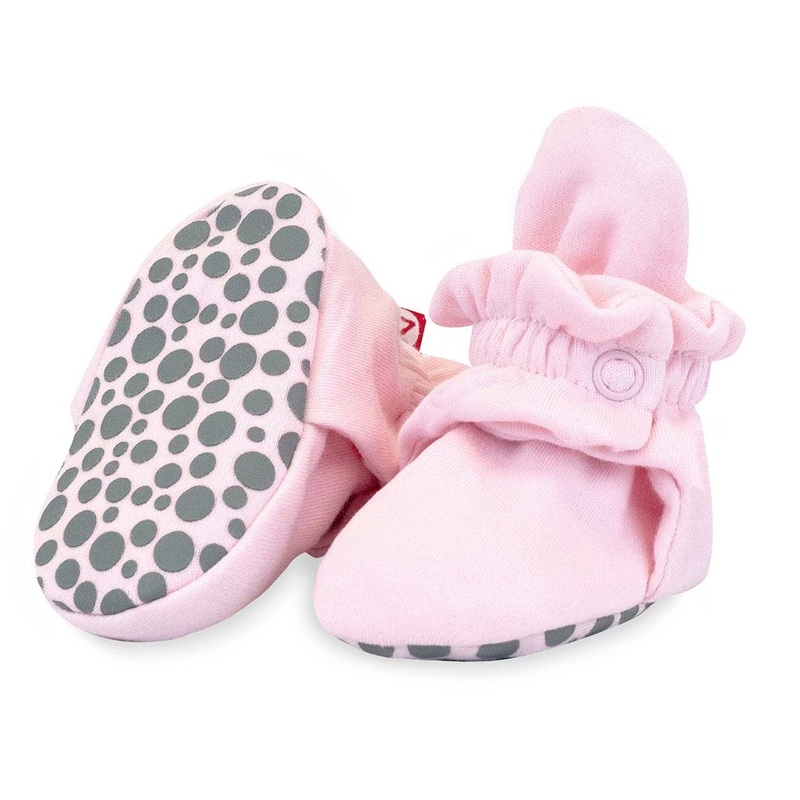 Organic Cotton Gripper Booties – Various Colors Baby Pink 3m
