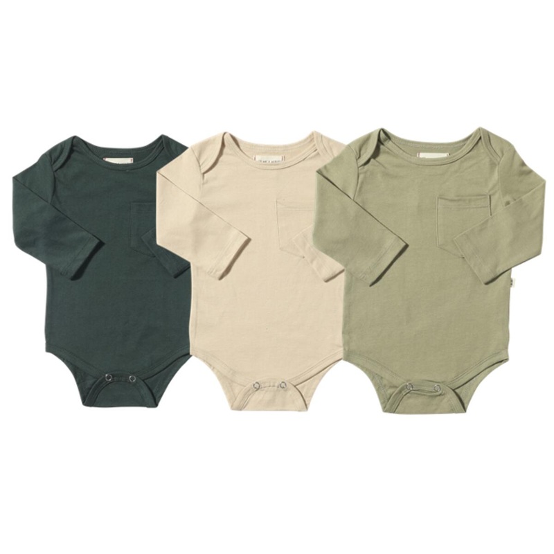 Tellico Triple Pack Onesies and Tees – Tan/Green/Sage 0-3m