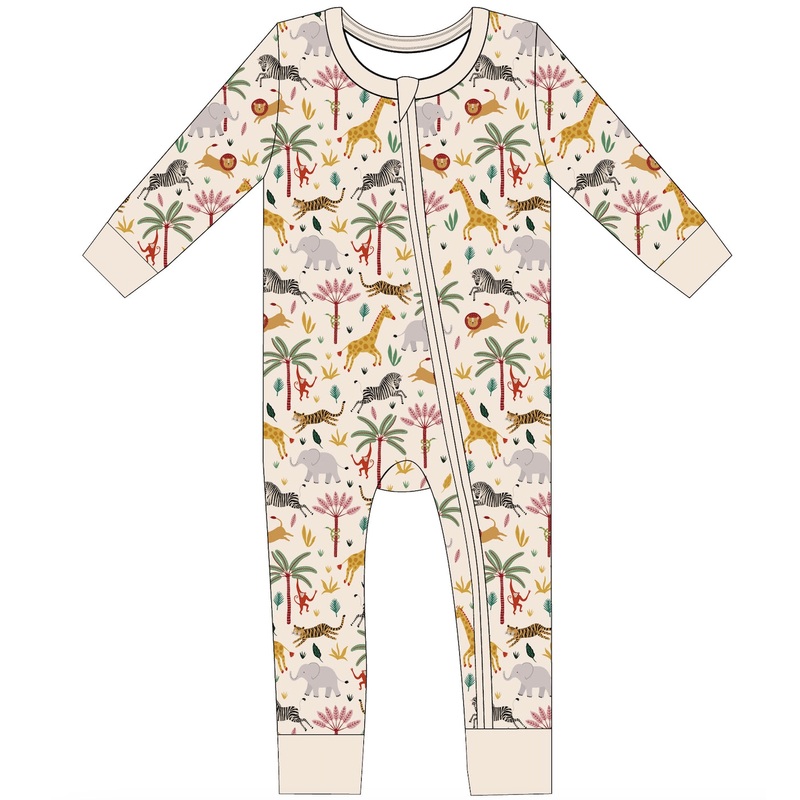 Bamboo Convertible Footie – Safari NB