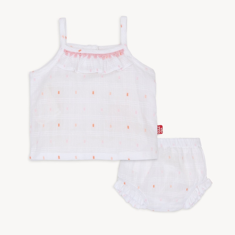 Cotton Tank and Bloomer – White 0-3m