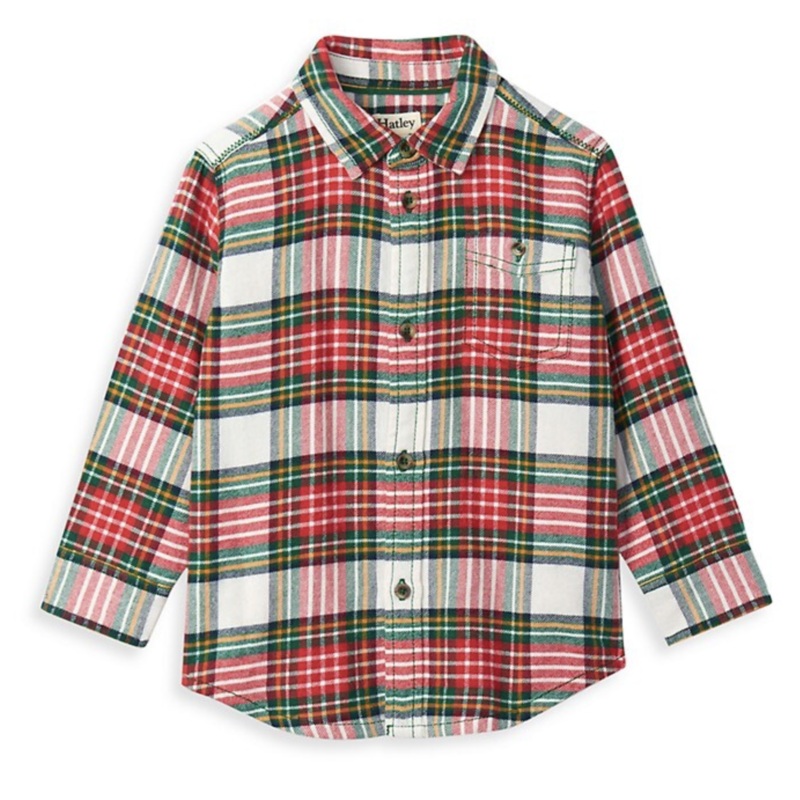 Festive Plaid Button Down Shirt 3-6m