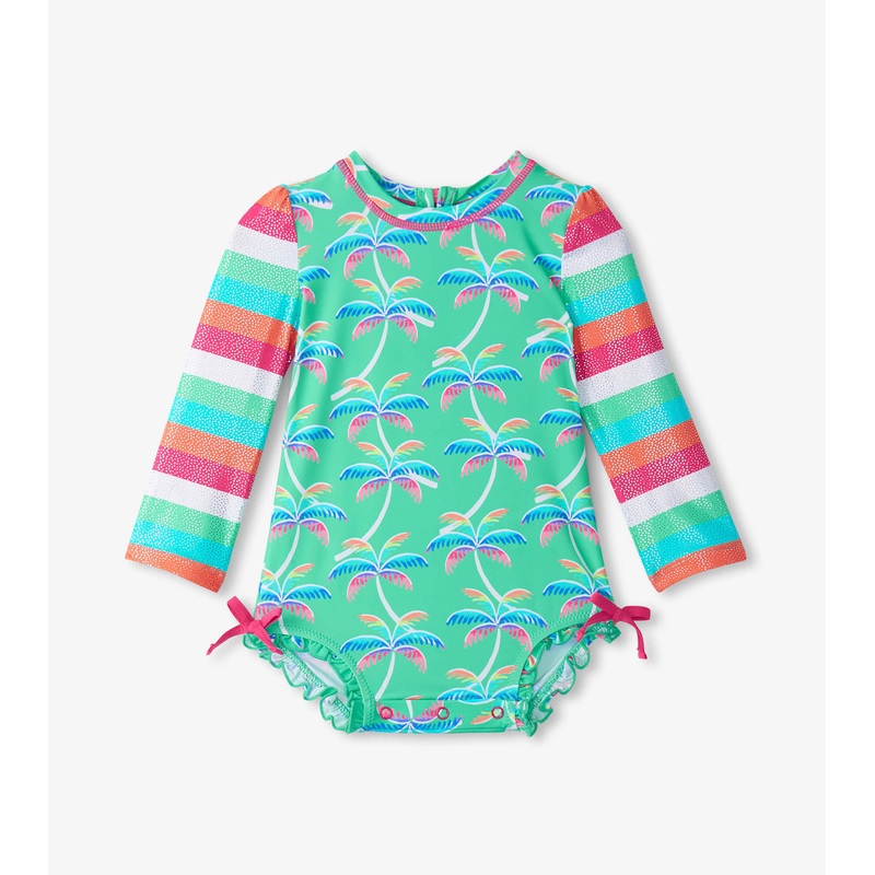 Rainbow Palm Baby Rashguard Swimsuit 3-6m