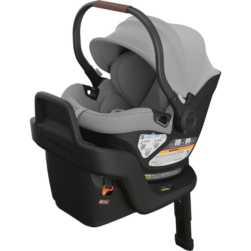 UPPAbaby Aria Lightweight Infant Car Seat – Anthony (Light Grey – Chestnut Leather)