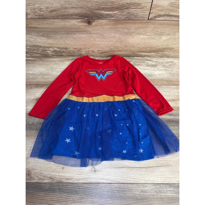 Wonder Woman Long Sleeve Tutu Dress Red sz 3T Red 3T