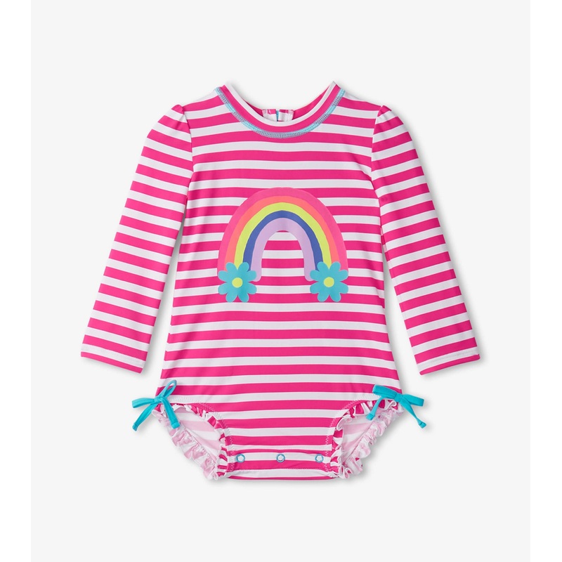 Candy Stripes Rashguard Swimsuit 3-6m