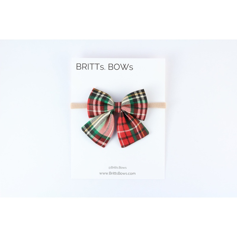 Christmas Holiday Sailor Baby Headbands – Various Colors Christmas Plaid