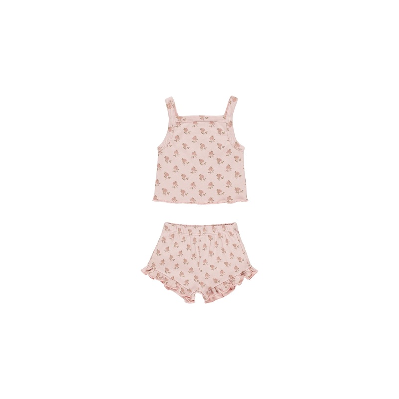 Evie Tank + Shortie Set – Roses 0-3m