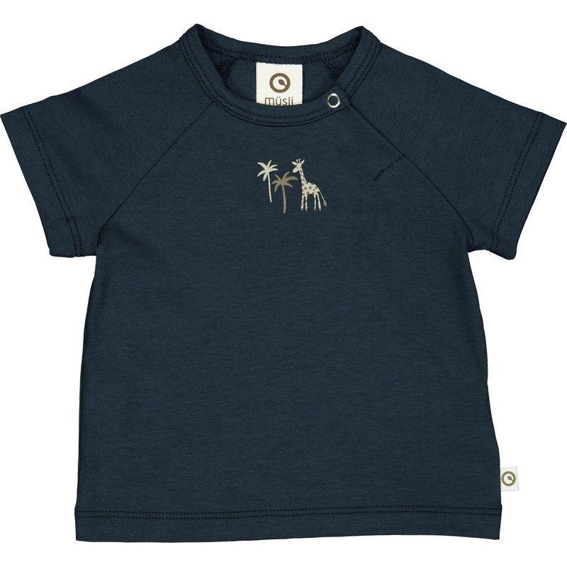 Organic Cotton Palm Raglan T-Shirt – Night Blue 12-18m