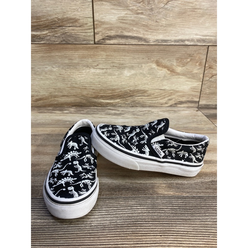 Vans Slip On Dino Sneakers Black sz 10.5c