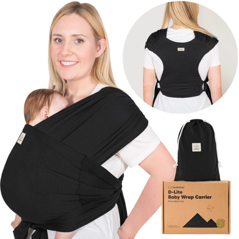 D-Lite Baby Wrap Carrier – Trendy Black